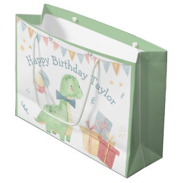 Bolsa De Regalo Grande Fiesta de dinosaurios Cute Happy Birday