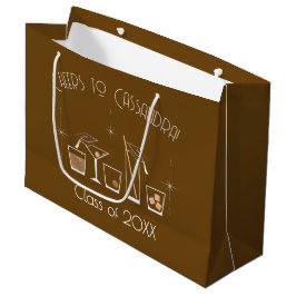 Bolsa De Regalo Grande Fiesta de Graduación de Gorra y Cóctel Marrón
