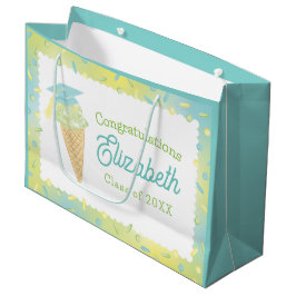 Bolsa De Regalo Grande Fiesta de Graduación de Helado Azul Verde