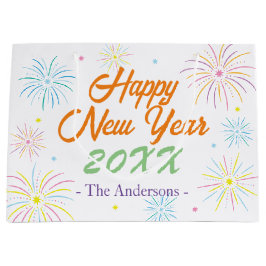 Bolsa De Regalo Grande Fiesta de la víspera de Año Nuevo de color plano -