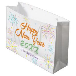 Bolsa De Regalo Grande Fiesta de la víspera de Año Nuevo de color plano -
