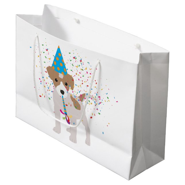 Bolsa De Regalo Grande Fiesta de perros - Animales cachorran teniendo un  (Angulo Anverso)