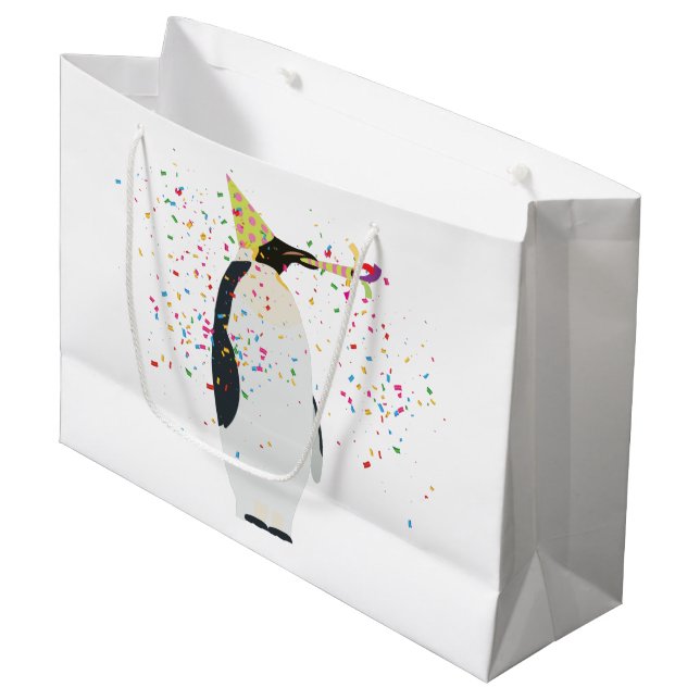 Bolsa De Regalo Grande Fiesta de pingüinos - Animales con Fiesta (Angulo Anverso)