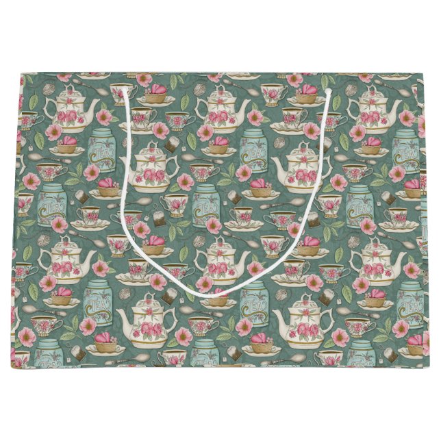 Bolsa De Regalo Grande Fiesta del té de cosecha (Anverso)