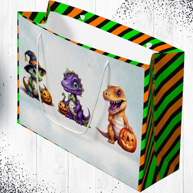 Bolsa De Regalo Grande Fiesta Dino-Mash de los dinosaurios de Halloween (Dinosaur Halloween theme gift bag!)