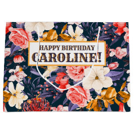 Bolsa De Regalo Grande Fiesta Floral Boho Sofisticada