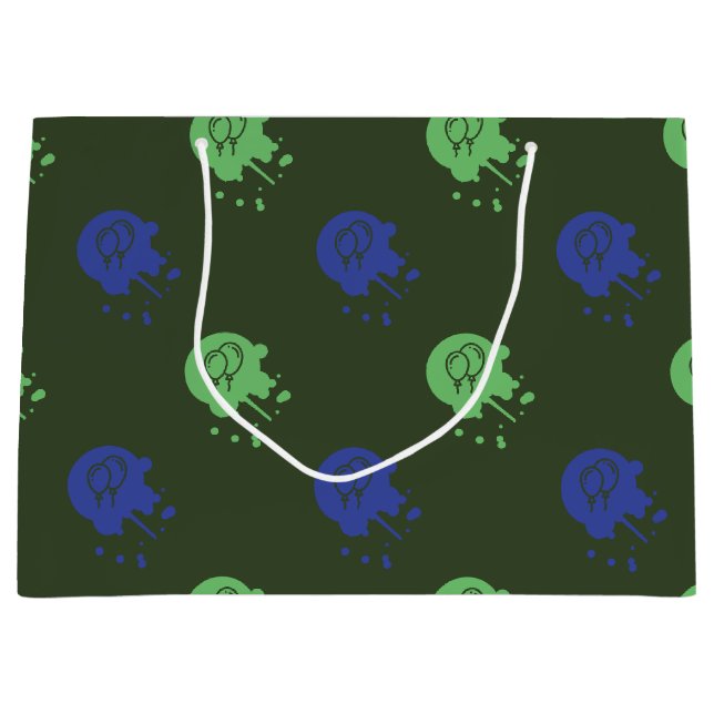 Bolsa De Regalo Grande Fiesta Green y Blue Paintball (Anverso)