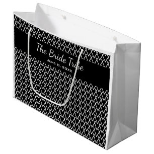 Bolsa De Regalo Grande Fiesta Nupcial de Boda Clásico Personalizado Negro