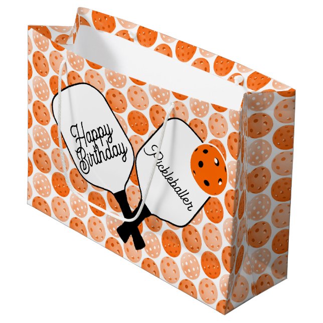 Bolsa De Regalo Grande Fiesta personalizado de bolas de naranja y remo (Angulo Anverso)
