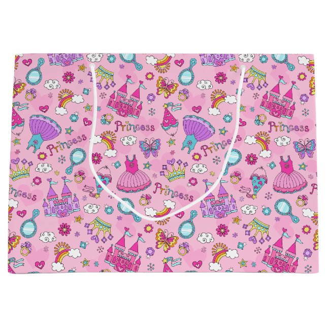 Bolsa De Regalo Grande Fiesta Princesa Rosa (Anverso)