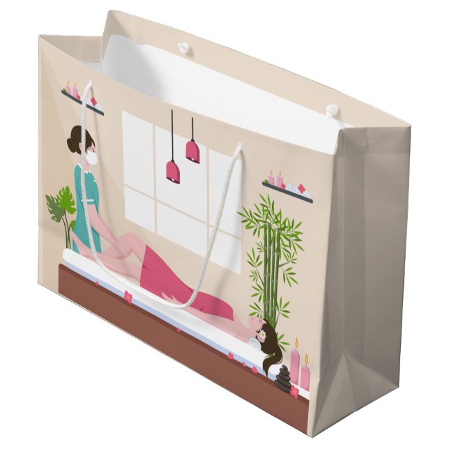 Bolsa De Regalo Grande fiestas de spa geniales añadir texto (Angulo Anverso)