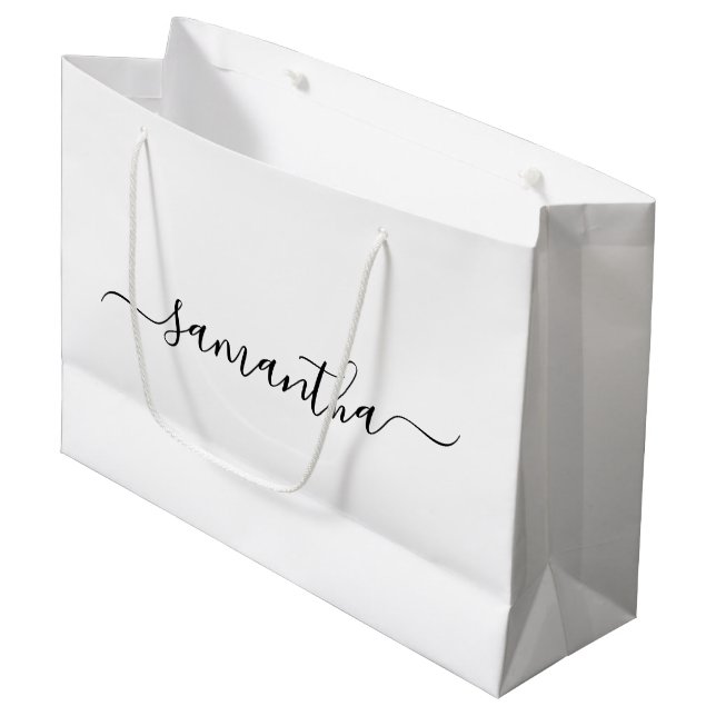 Bolsa De Regalo Grande Firma de Chica Negra (Angulo Anverso)