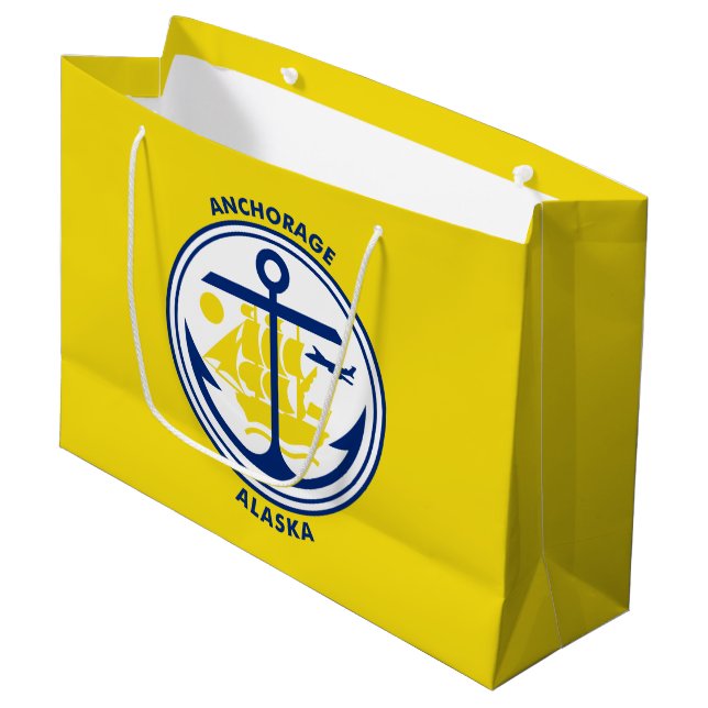 Bolsa De Regalo Grande Flag of Anchorage, Alaska Large Gift Bag (Angulo Anverso)