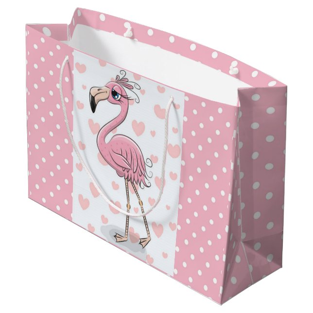 Bolsa De Regalo Grande Flamingo de ojos azules (Angulo reverso)