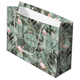 Bolsa De Regalo Grande Flamingo Orquídea Patrón Tropical ID868