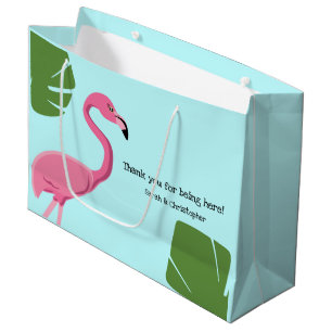 Bolsa De Regalo Grande Flamingo rosa y azul Gracias a la participación