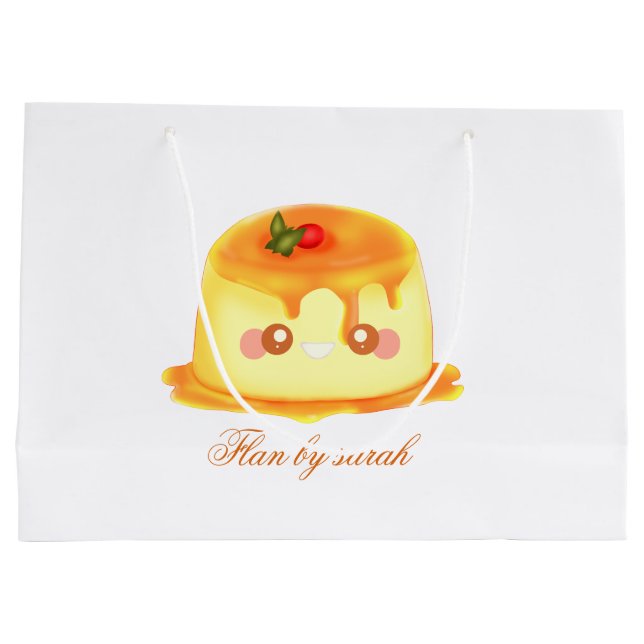 Bolsa De Regalo Grande Flan Española De Caramelo Suave Y Cremosa (Reverso)