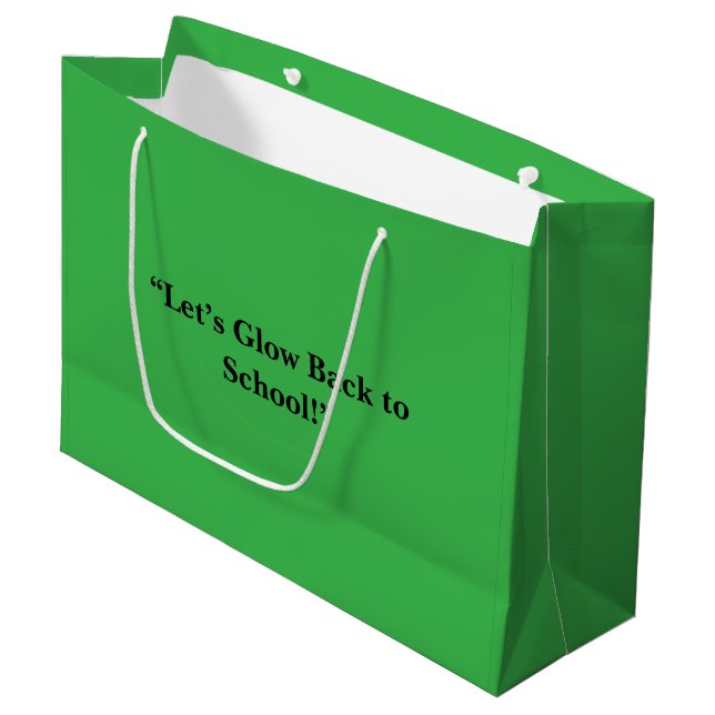 Bolsa De Regalo Grande Flat Neon Green Background – School Texture (Angulo Anverso)