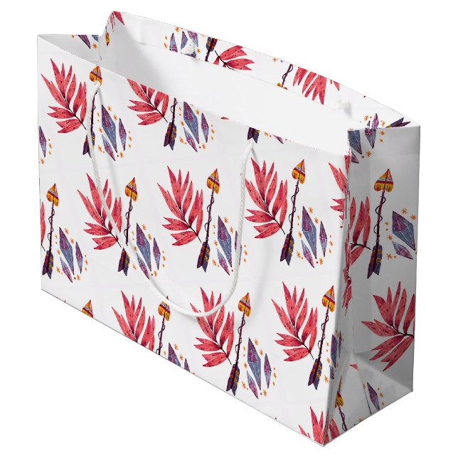 Bolsa De Regalo Grande Flecha acuarela y diamantes (Angulo reverso)