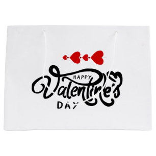 Bolsa De Regalo Grande Flecha Cupido Corazón Rojo Feliz Día de San Valent