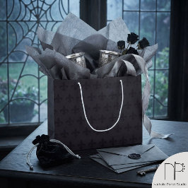 Bolsa De Regalo Grande Fleur de Lis Gótica Ciruela Oscura