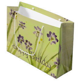 Bolsa De Regalo Grande Flor acuarela acentuada