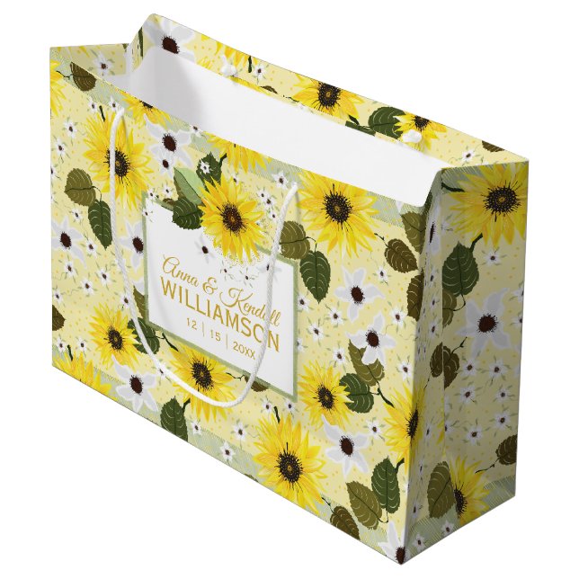 Bolsa De Regalo Grande Flor amarillo girasol (Angulo Anverso)