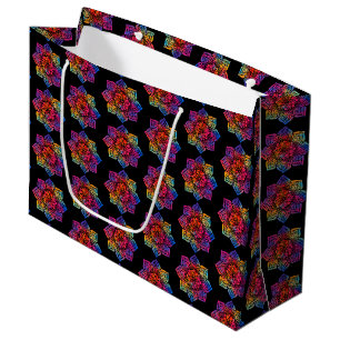 Bolsa De Regalo Grande Flor arco iris Mandala
