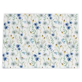 Bolsa De Regalo Grande Flor azul acuática