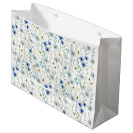 Bolsa De Regalo Grande Flor azul acuática