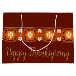 Bolsa De Regalo Grande Flor blanca con marrón