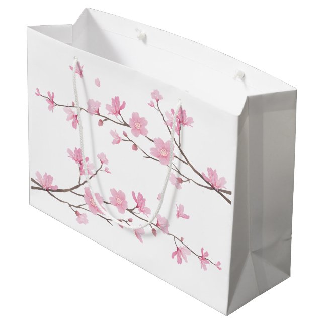 Bolsa De Regalo Grande Flor de cerezo - fondo transparente (Angulo reverso)