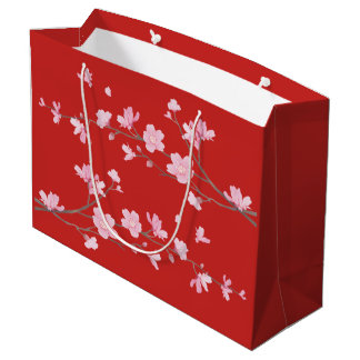 Bolsa De Regalo Grande Flor de cerezo - rojo