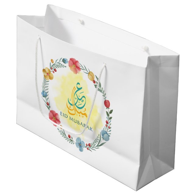 Bolsa De Regalo Grande Flor Eid Mubarak (Angulo Anverso)