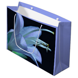 Bolsa De Regalo Grande Flor Hosta Elegante, Azul Lilac Toda Ocasión