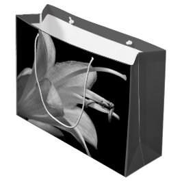 Bolsa De Regalo Grande Flor Hosta en blanco y negro