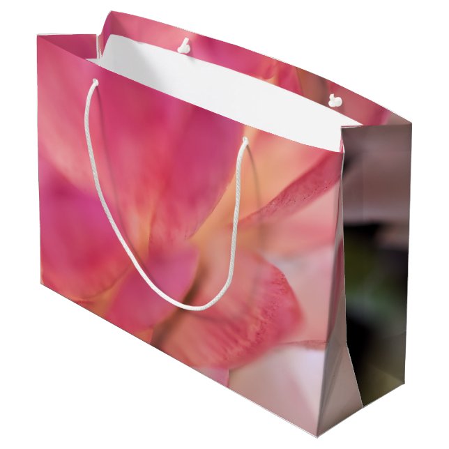 Bolsa De Regalo Grande Flor rosa brillante (Angulo reverso)