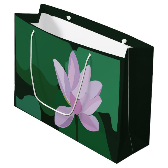 Bolsa De Regalo Grande Flor rosa Lotus (Angulo Anverso)