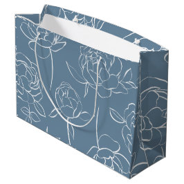 Bolsa De Regalo Grande Flor Silvestre Azul Moderna