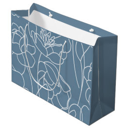 Bolsa De Regalo Grande Flor Silvestre Azul Moderna