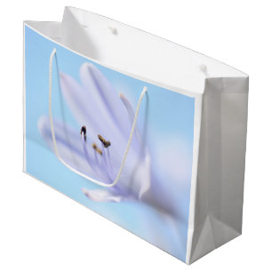 Bolsa De Regalo Grande Flor suave pastoral azul púrpura