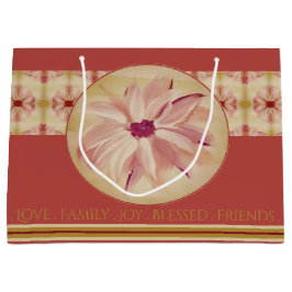 Bolsa De Regalo Grande Flora acuarela rosa