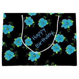 Bolsa De Regalo Grande Flora azul pequeña