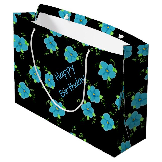 Bolsa De Regalo Grande Flora azul pequeña (Angulo reverso)