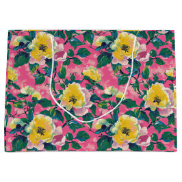 Bolsa De Regalo Grande Floral Chinoiserie rosa