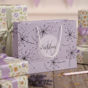 Bolsa De Regalo Grande Floral Dandelion Kiss Flor violeta