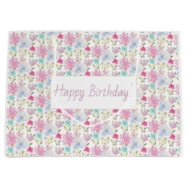 Bolsa De Regalo Grande Floral de acuarela de color urbano