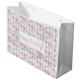 Bolsa De Regalo Grande Floral de acuarela de color urbano