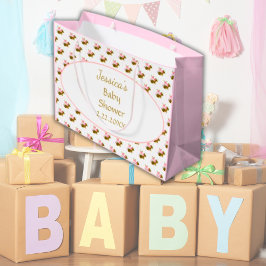 Bolsa De Regalo Grande Floral de color de agua Baby Shower Woodland