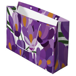 Bolsa De Regalo Grande Floral de Crocus Púrpura